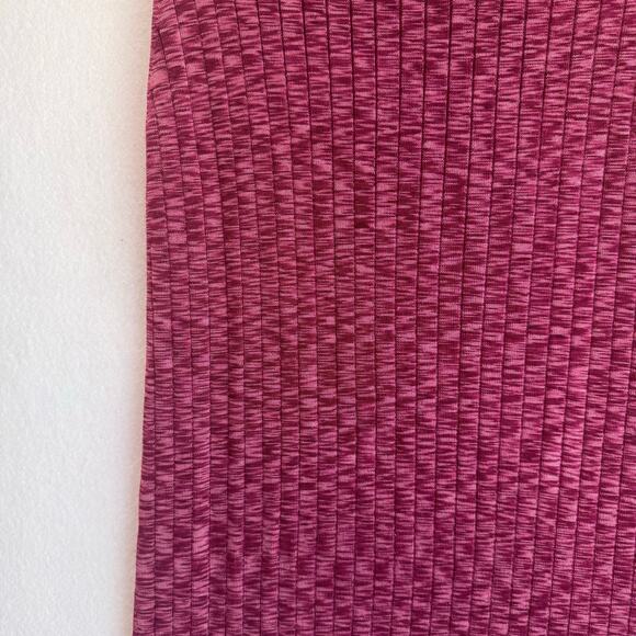 Free People Ribbed Textured Midi Skirt Pink Boho Chic Minimalist Anthropologie - Picture 4 of 6